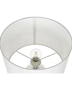 Candeeiro De Mesa Em Ceramica Branca 58 Cm Anseba