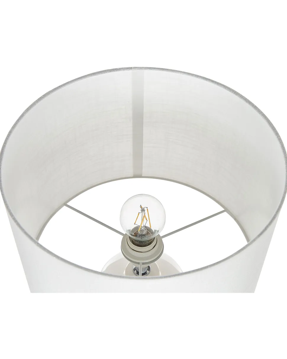 Candeeiro De Mesa Em Ceramica Branca 58 Cm Anseba