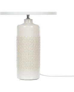 Candeeiro De Mesa Em Ceramica Branca 58 Cm Anseba