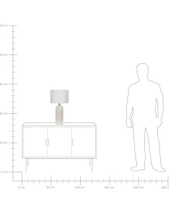 Candeeiro De Mesa Em Ceramica Branca 58 Cm Anseba