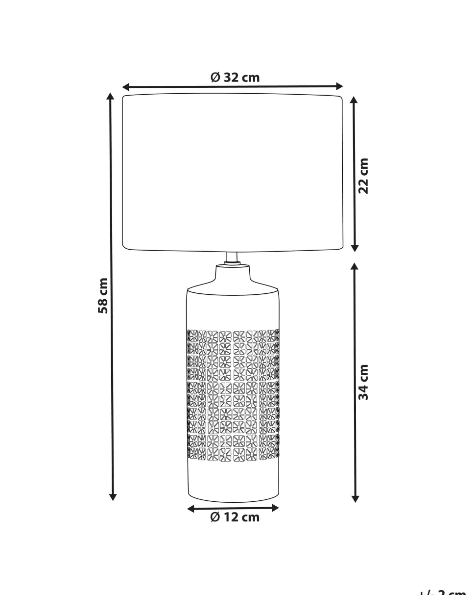 Candeeiro De Mesa Em Ceramica Branca 58 Cm Anseba