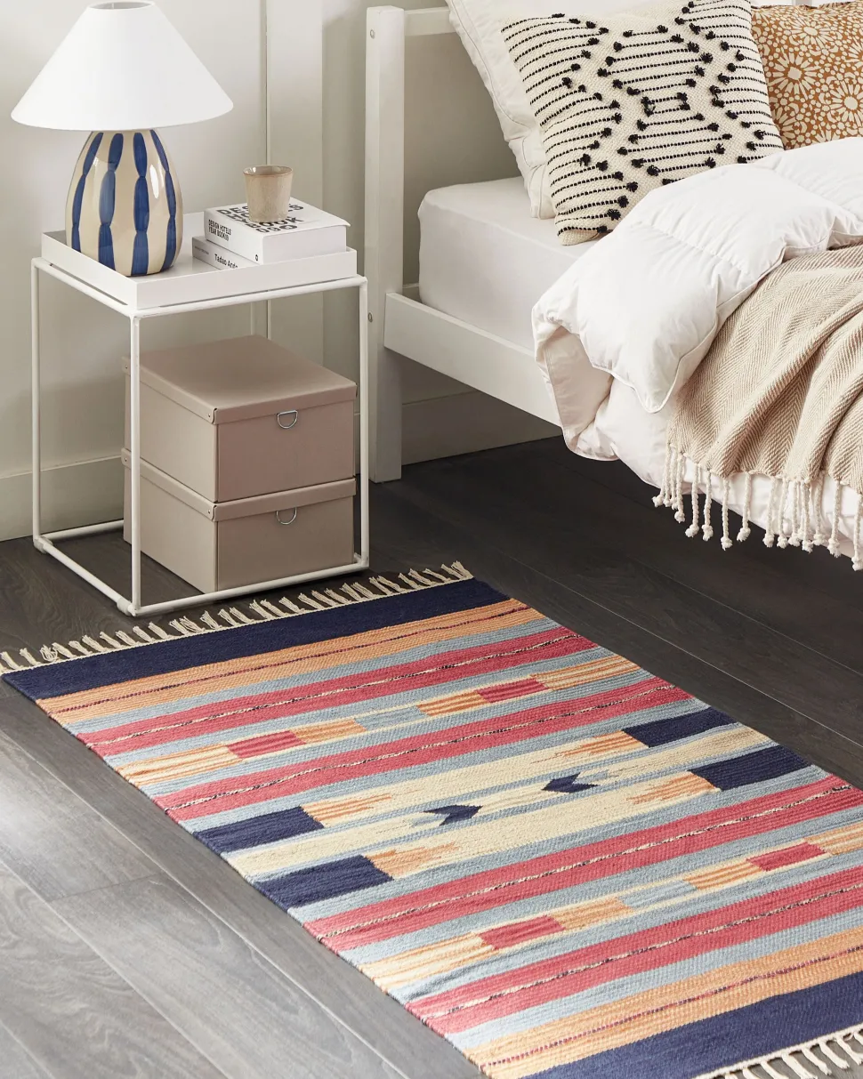 Candeeiro De Mesa Em Ceramica Creme E Azul Luchetti