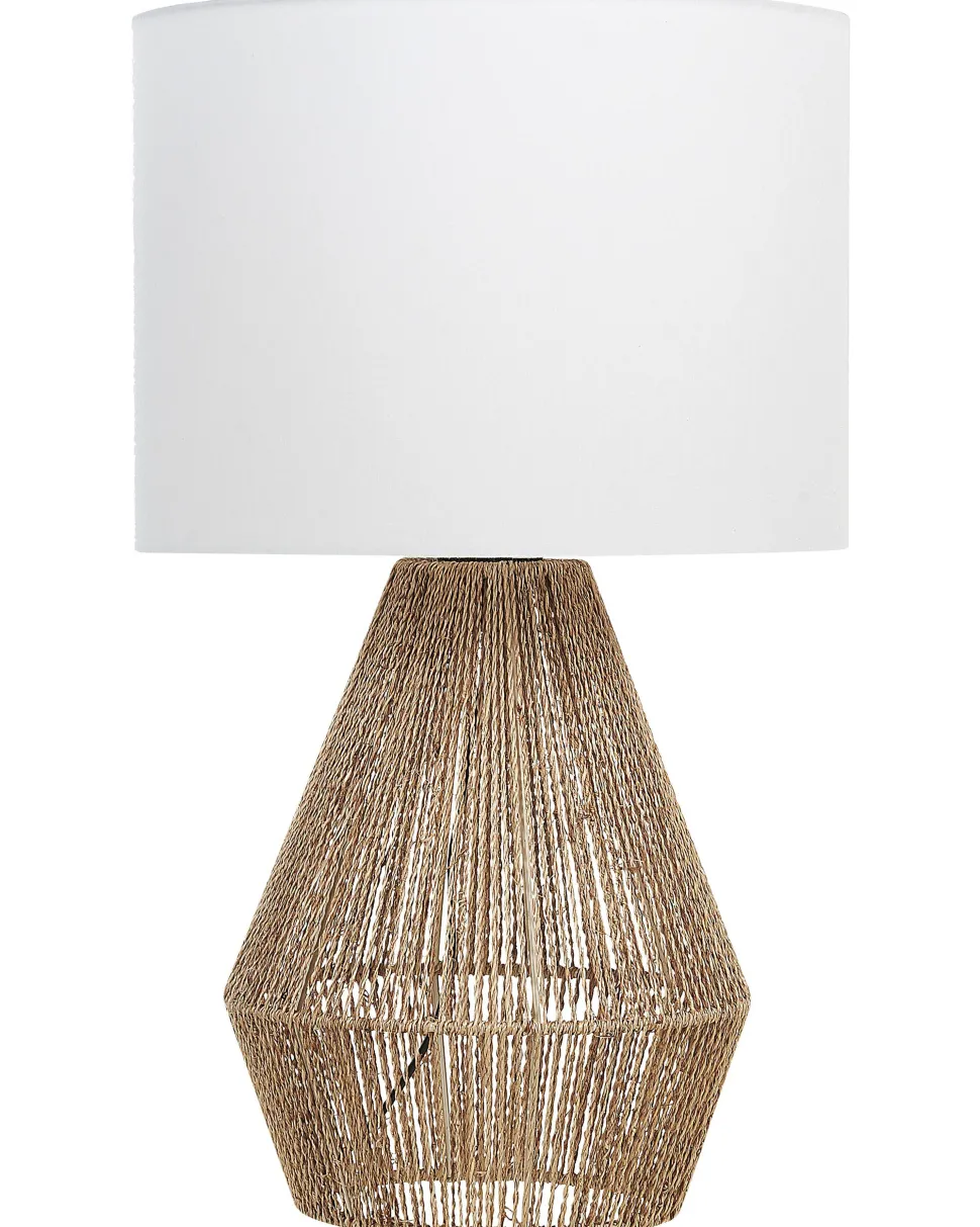 Candeeiro De Mesa Em Corda De Papel Cor Natural 52 Cm Malewa