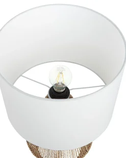 Candeeiro De Mesa Em Corda De Papel Cor Natural 52 Cm Malewa