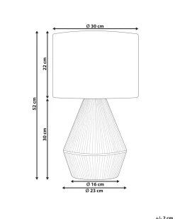 Candeeiro De Mesa Em Corda De Papel Cor Natural 52 Cm Malewa