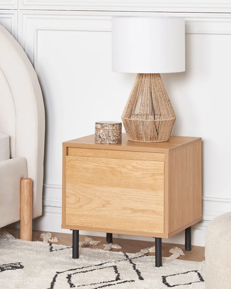Candeeiro De Mesa Em Corda De Papel Cor Natural 52 Cm Malewa