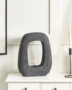 Candeeiro De Mesa Em Madeira Preta 42 Cm Ajay