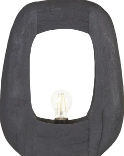 Candeeiro De Mesa Em Madeira Preta 42 Cm Ajay