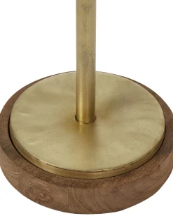 Candeeiro De Mesa Em Madeira Escura De Mango E Cobre 77 Cm Sabari