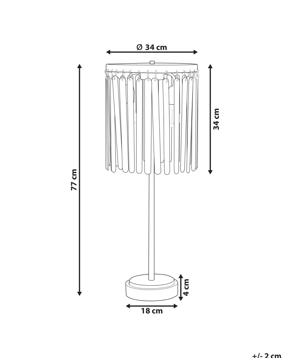 Candeeiro De Mesa Em Madeira Escura De Mango E Cobre 77 Cm Sabari