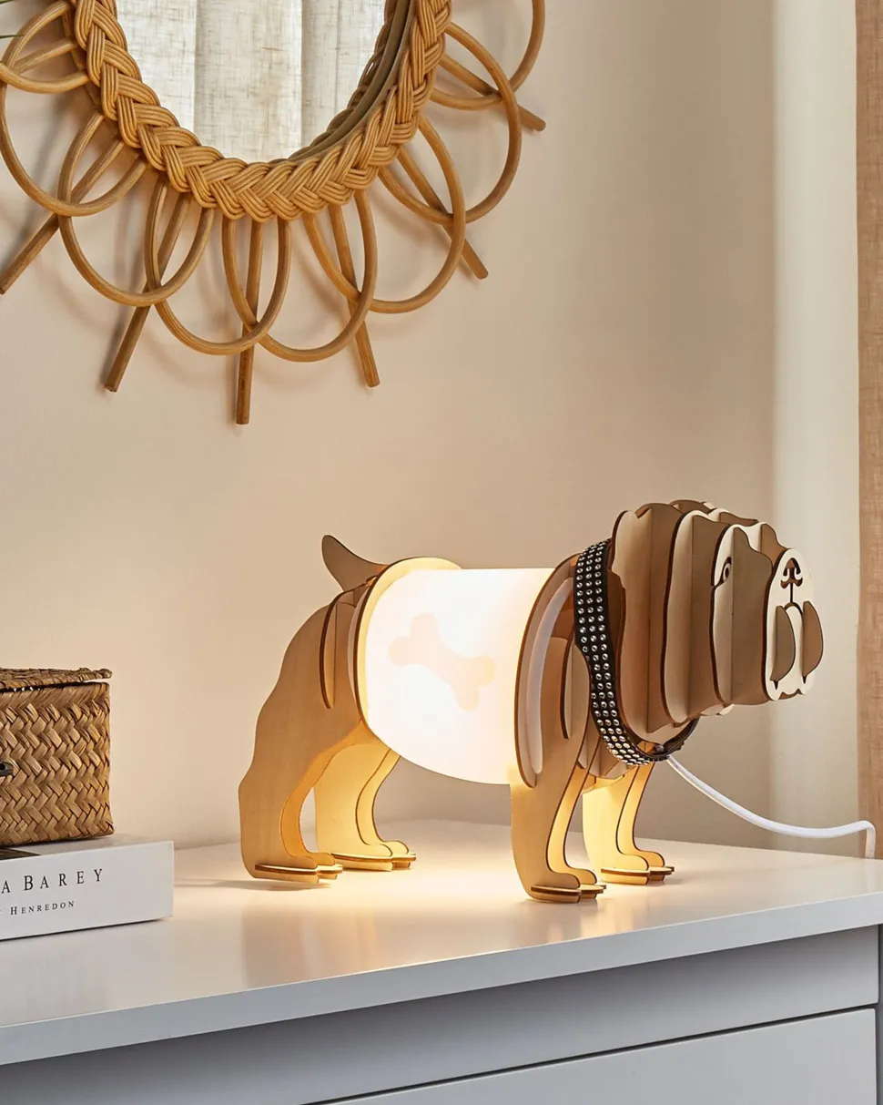 Candeeiro De Mesa Em Madeira Clara Douce