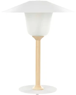 Candeeiro De Mesa Em Madeira Branca 39 Cm Moppy