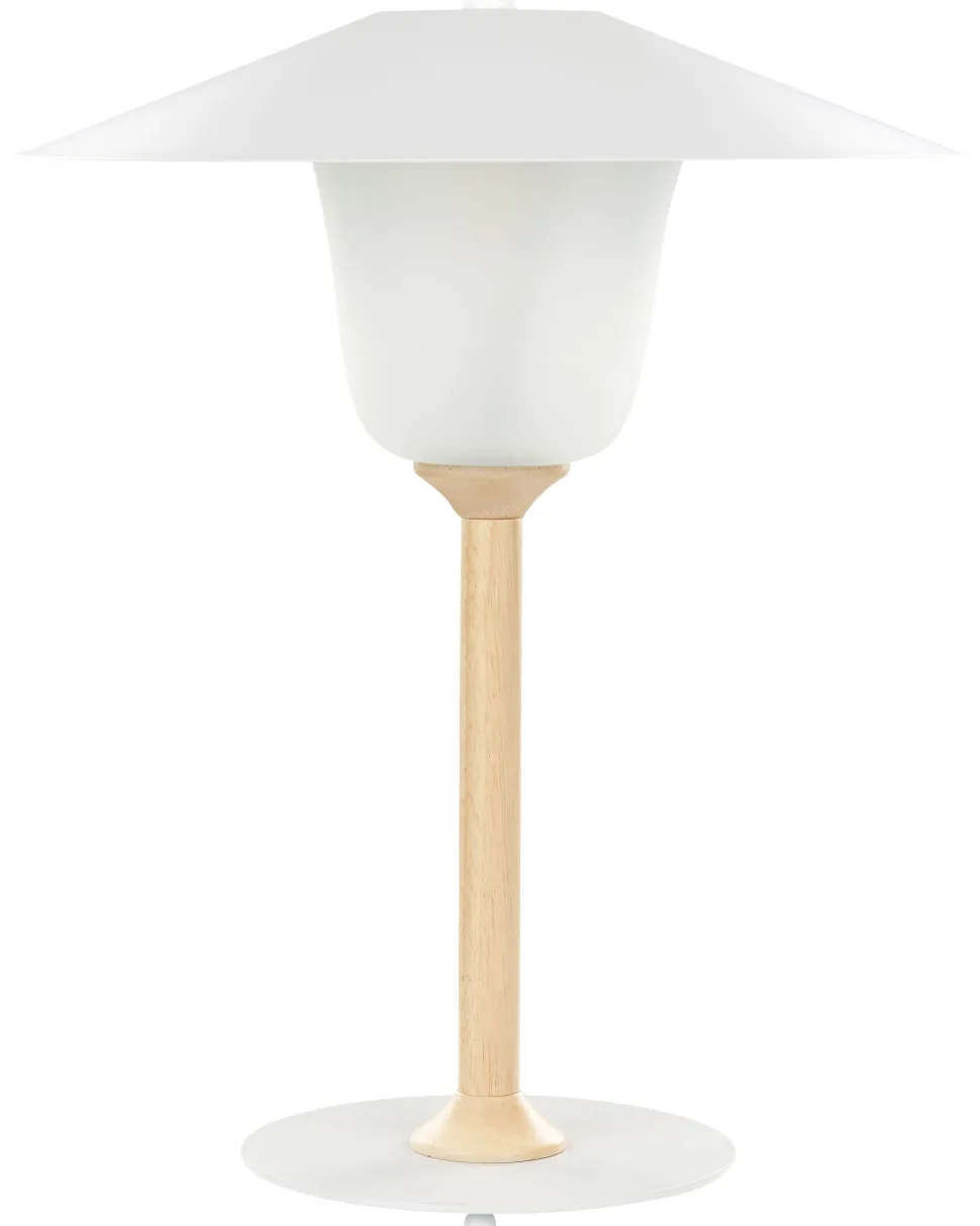 Candeeiro De Mesa Em Madeira Branca 39 Cm Moppy