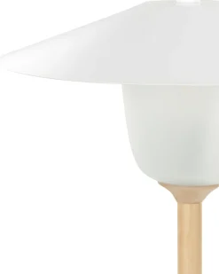 Candeeiro De Mesa Em Madeira Branca 39 Cm Moppy