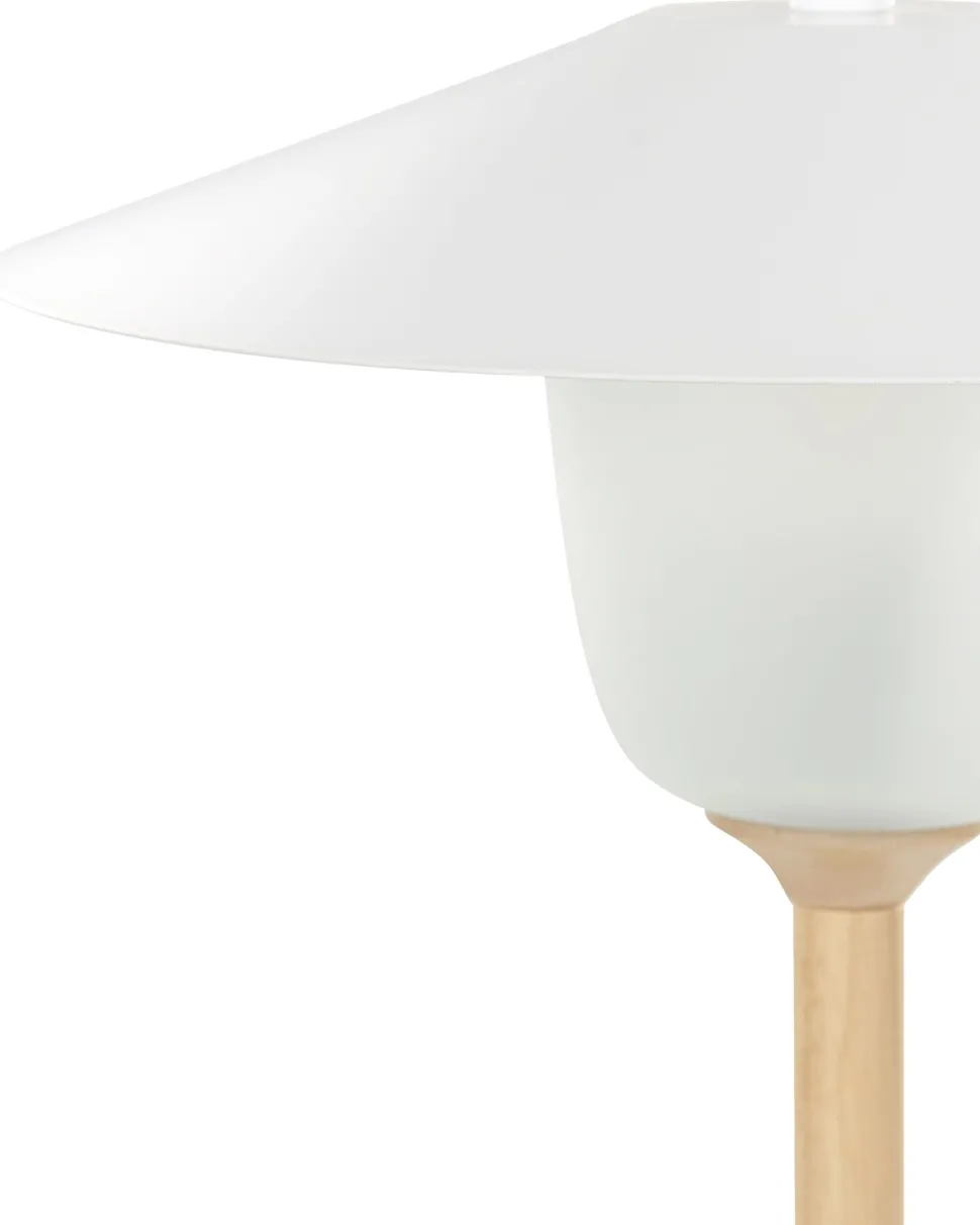 Candeeiro De Mesa Em Madeira Branca 39 Cm Moppy