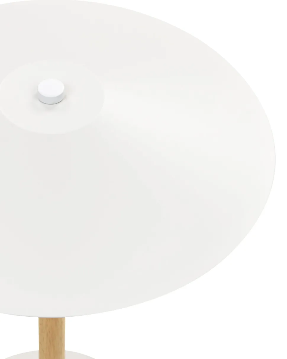 Candeeiro De Mesa Em Madeira Branca 39 Cm Moppy