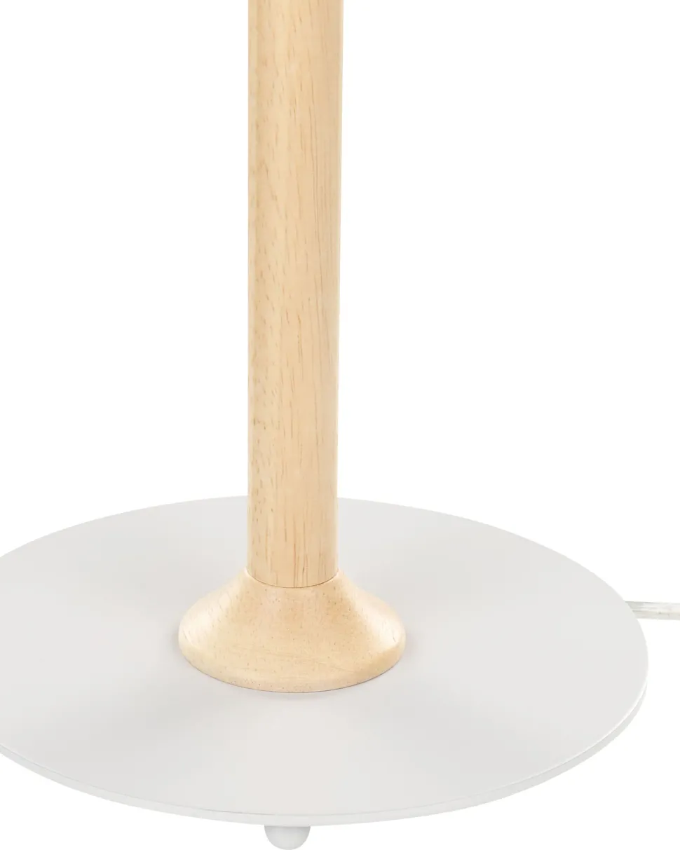 Candeeiro De Mesa Em Madeira Branca 39 Cm Moppy