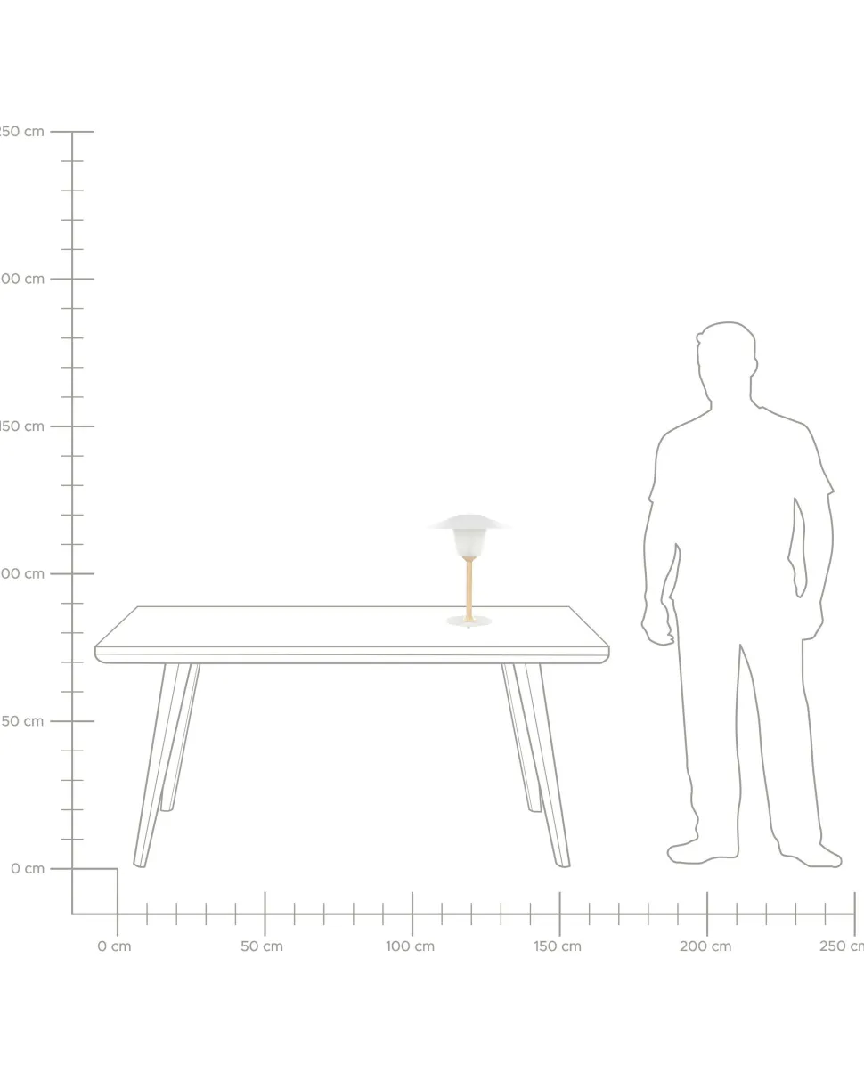Candeeiro De Mesa Em Madeira Branca 39 Cm Moppy