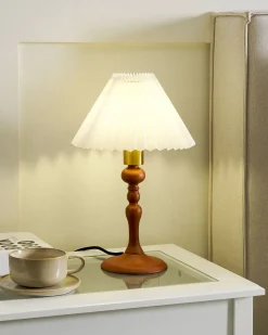 Candeeiro De Mesa Em Madeira Escura 39 Cm Cooks