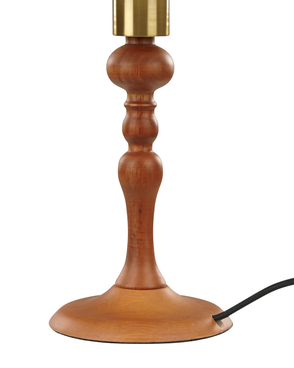 Candeeiro De Mesa Em Madeira Escura 39 Cm Cooks