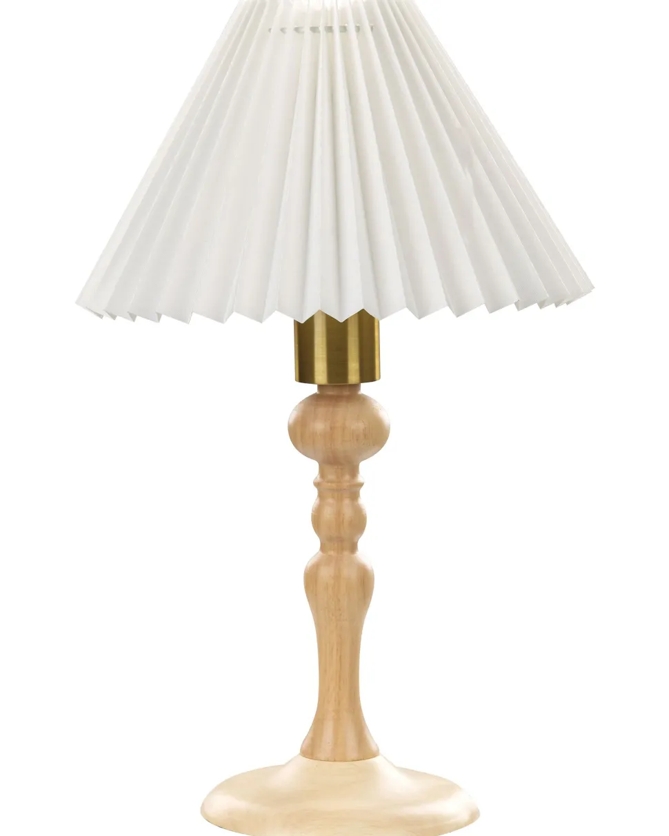 Candeeiro De Mesa Em Madeira Clara 39 Cm Cooks