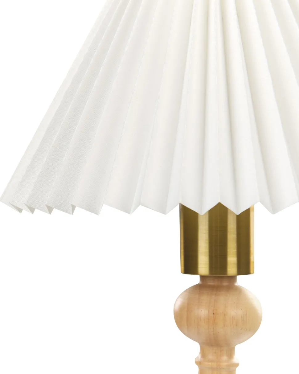 Candeeiro De Mesa Em Madeira Clara 39 Cm Cooks