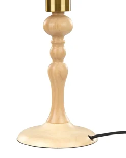 Candeeiro De Mesa Em Madeira Clara 39 Cm Cooks