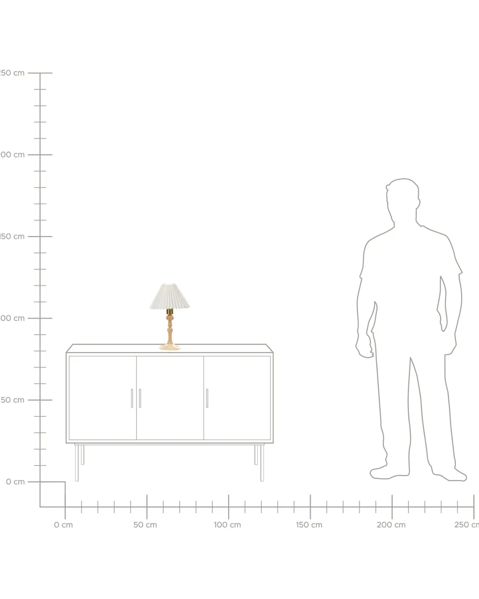 Candeeiro De Mesa Em Madeira Clara 39 Cm Cooks