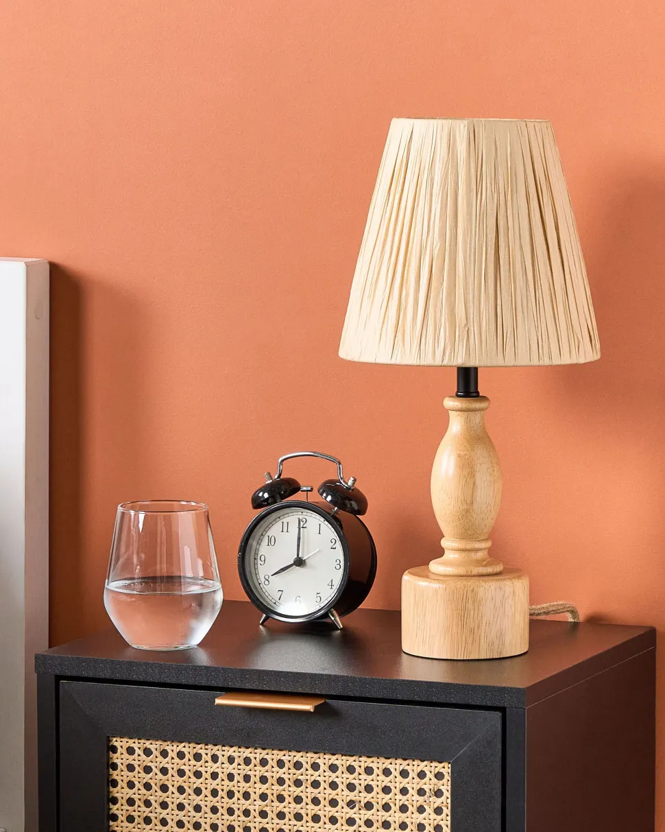 Candeeiro De Mesa Em Madeira Clara 41 Cm Morona