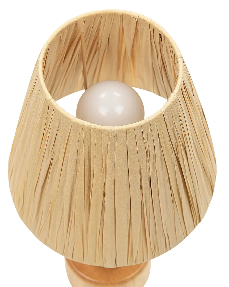 Candeeiro De Mesa Em Madeira Clara 41 Cm Morona