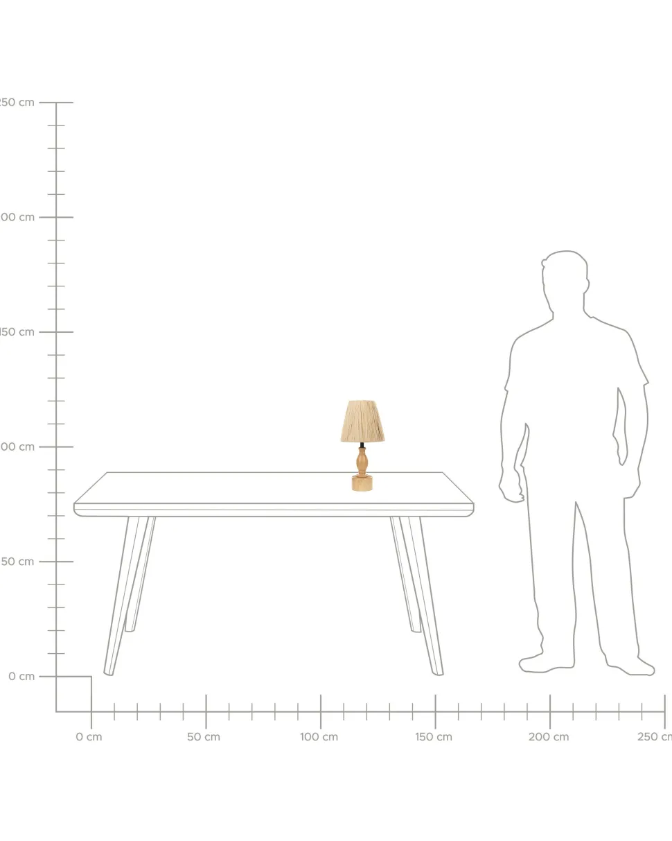 Candeeiro De Mesa Em Madeira Clara 41 Cm Morona