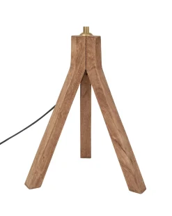 Candeeiro De Mesa Em Madeira Escura De Mango E Cobre 63 Cm Beki