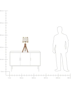 Candeeiro De Mesa Em Madeira Escura De Mango E Cobre 63 Cm Beki