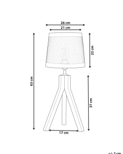 Candeeiro De Mesa Em Madeira Escura De Mango E Cobre 63 Cm Beki
