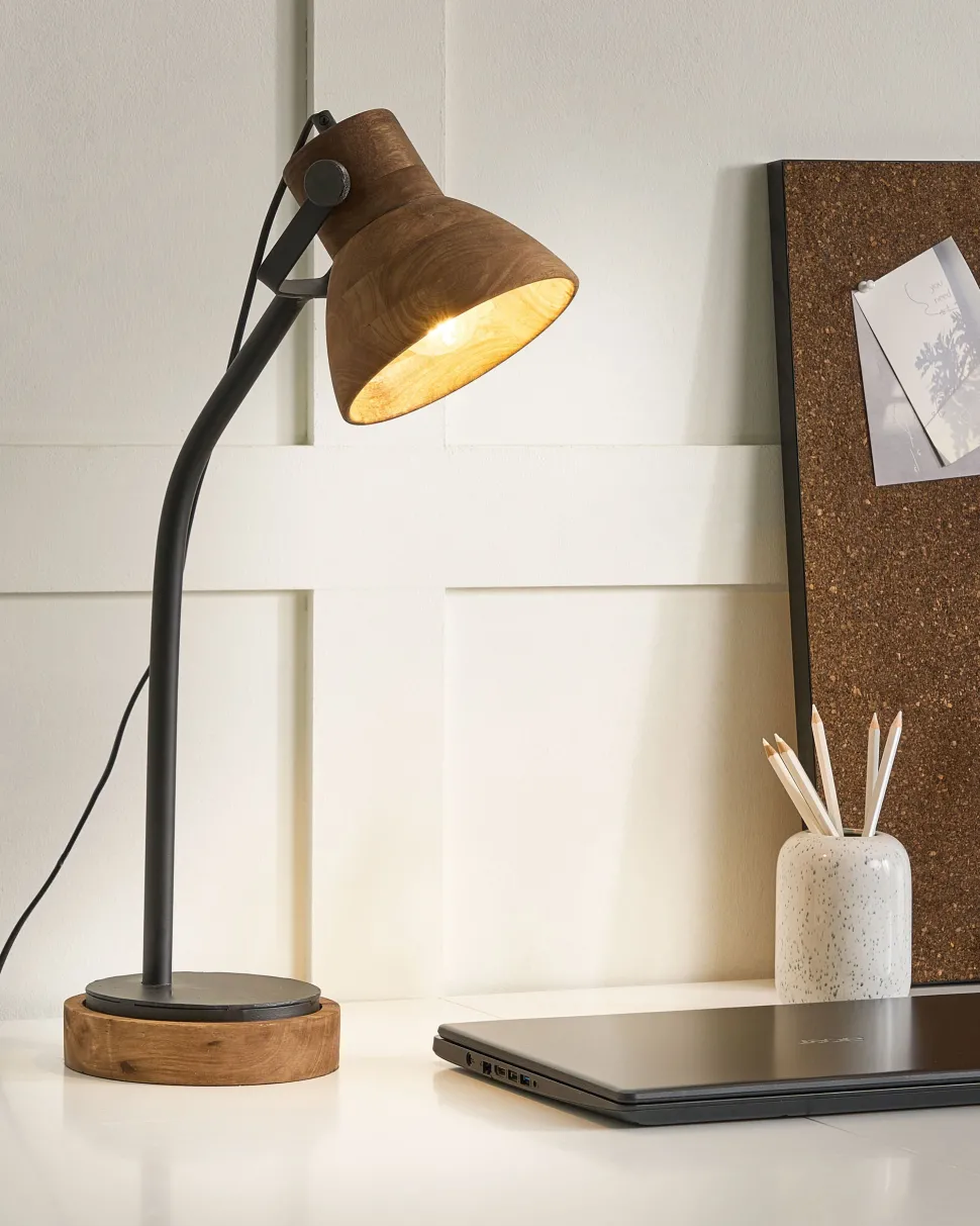 Candeeiro De Mesa Em Madeira De Mango 62 Cm Kolar