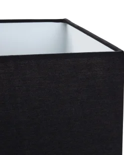 Candeeiro De Mesa Em Metal Prateado E Abajur Preto Yasuni