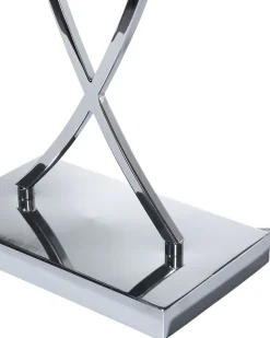 Candeeiro De Mesa Em Metal Prateado E Abajur Preto Yasuni