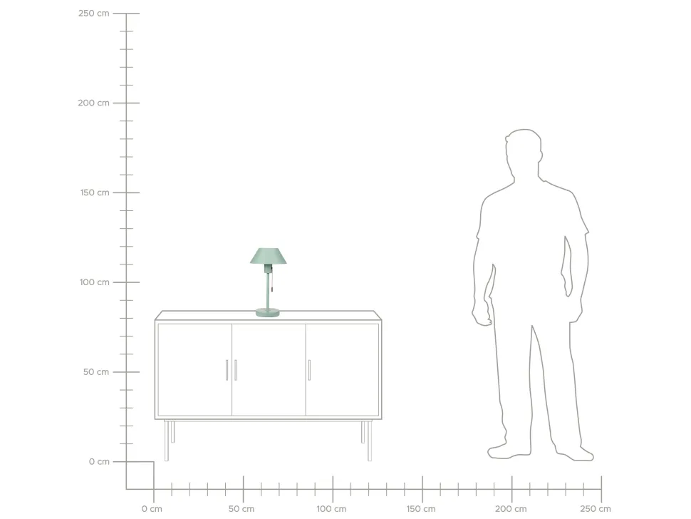 Candeeiro De Mesa Em Metal Verde Claro 37 Cm Caparo