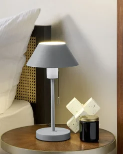 Candeeiro De Mesa Em Metal Cinzento Claro 37 Cm Caparo