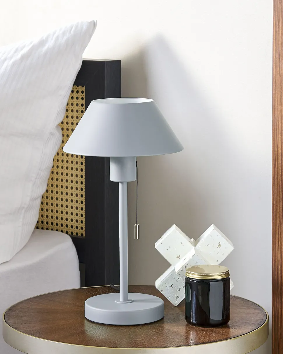 Candeeiro De Mesa Em Metal Cinzento Claro 37 Cm Caparo