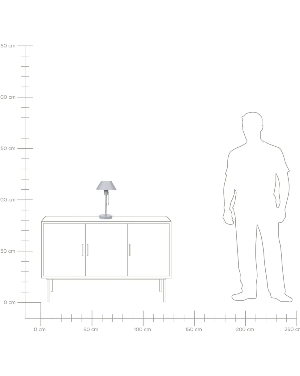 Candeeiro De Mesa Em Metal Cinzento Claro 37 Cm Caparo