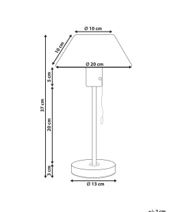 Candeeiro De Mesa Em Metal Cinzento Claro 37 Cm Caparo