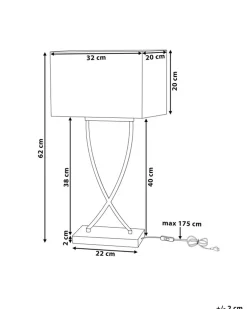 Candeeiro De Mesa Em Metal Prateado E Abajur Branco Yasuni