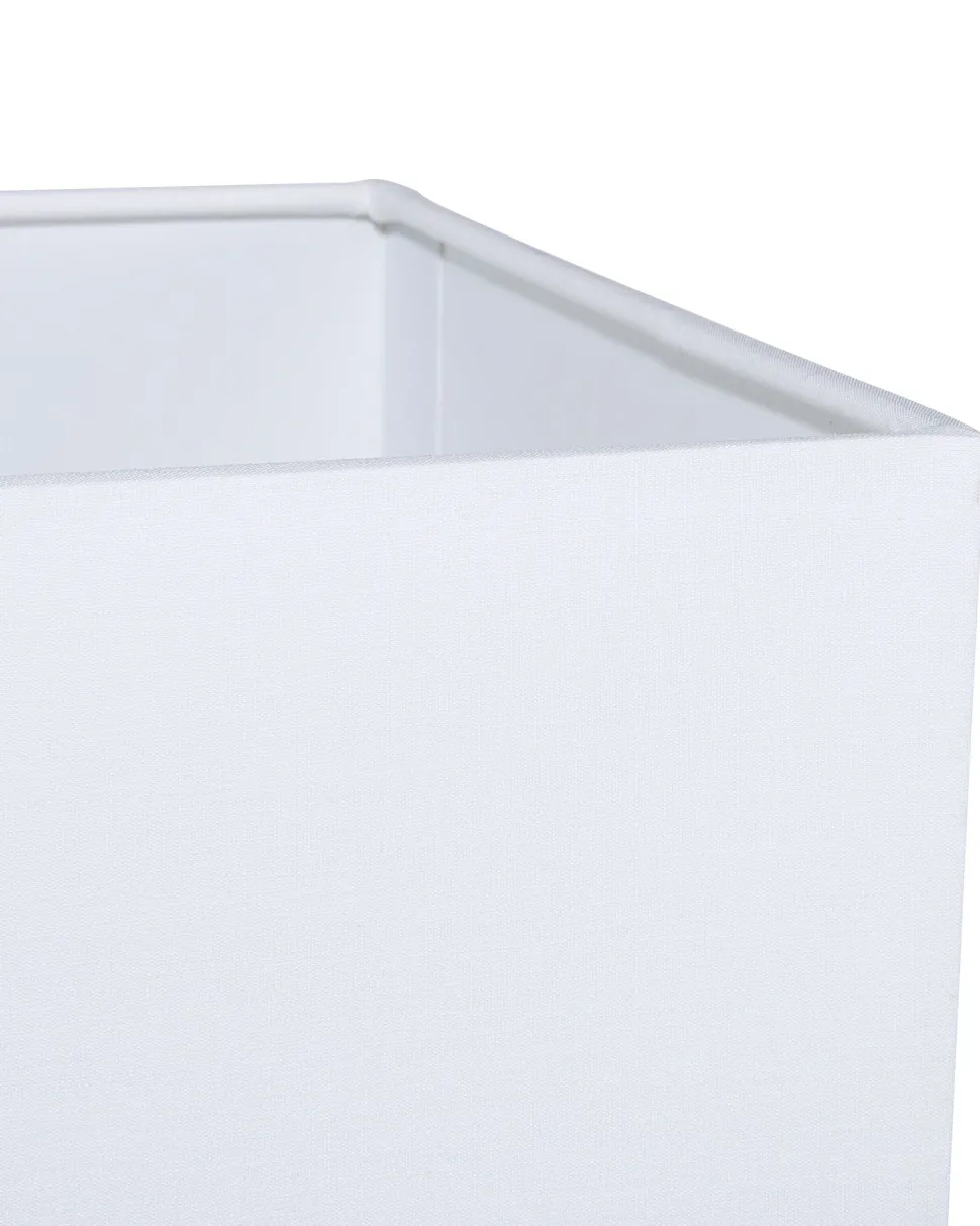 Candeeiro De Mesa Em Metal Prateado E Abajur Branco Yasuni