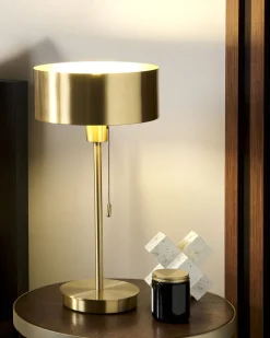 Candeeiro De Mesa Em Metal Dourado Com Entrada Usb 47 Cm Aripo