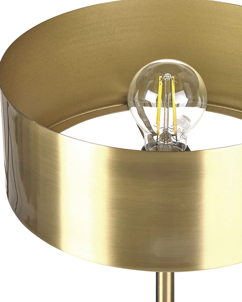 Candeeiro De Mesa Em Metal Dourado Com Entrada Usb 47 Cm Aripo