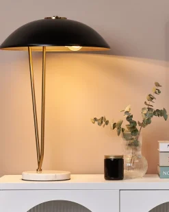 Candeeiro De Mesa Em Metal Preto E Dourado 58 Cm Danto