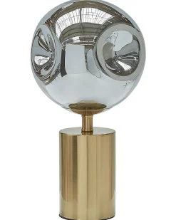 Candeeiro De Mesa Em Metal Cor De Bronze E Prateado Boyd