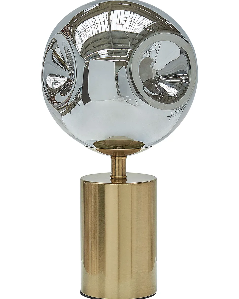 Candeeiro De Mesa Em Metal Cor De Bronze E Prateado Boyd