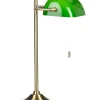 Candeeiro De Mesa Em Metal Dourado E Verde 52 Cm Maraval